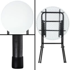 Stehtisch 2er-Set Weiß Kunststoff Ø75cm Klappbar -Elholly Geschaft 01bb1131b422d9cc3a8f23dee32a4a47 de 101585d 9 1