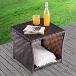 Polyrattan Beistelltisch Vedis Braun 45x45x40cm -Elholly Geschaft 0794a2e060dbb42084cd506933fefdef de 109509d 12 1