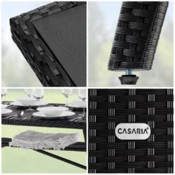 Polyrattan Gartentisch Takeo Schwarz 190x90x75cm WPC -Elholly Geschaft 15a937b78ba9e255ce59adaca4410c11 de 993347d 07 1