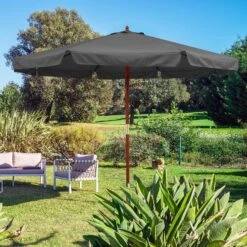 Sonnenschirm Anthrazit Holz Ø330cm UV-Schutz 50+ -Elholly Geschaft 18b3177e3025ef6b3945dbccad4f7dbe de 108782d 12 1 1