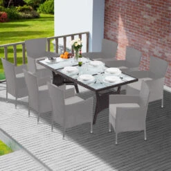 Polyrattan Gartentisch Takeo Braun 190x90x74cm Glas -Elholly Geschaft 1aa9b3e30002dea6f0e7332a35976fac de 995693d 32 1