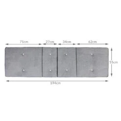 Auflage Tami Sun Grau Meliert 194x55x5cm -Elholly Geschaft 1ba5bf71e1b71f4e687d5b46b1090a1c de 108742d 6 1