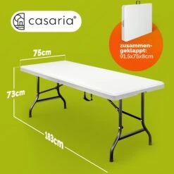 Gartentisch 2er-Set Weiß Kunststoff 183x76x74cm Klappbar -Elholly Geschaft 1fff47934019817a98711a7b950f7466 07 100082 on dts amz high de 1