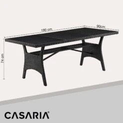 Polyrattan Gartentisch Takeo Schwarz 190x90x75cm WPC -Elholly Geschaft 21c251ae80655876b787235bdfab1b61 de 993347d 02 1