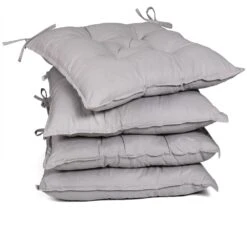 Sitzkissen 4er-Set Hellgrau 40x40x8cm