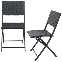 Polyrattan Klappstuhl Rom 2er-Set Schwarz -Elholly Geschaft 2624afb0c36ac13f8d6681268f405711 de 108668d 1 1
