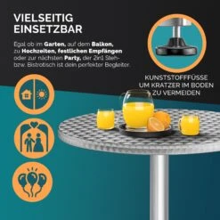 Stehtisch 2er-Set Silber Alu Ø60cm Höhenverstellbar -Elholly Geschaft 2ae7aec868797f2f43b112dfb3d332f4 06 990277 on dts amz high de 1