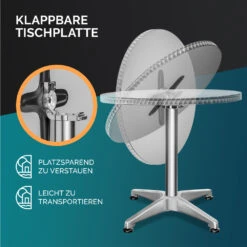 Stehtisch Silber Edelstahl/Alu Ø60cm Klappbar, Höhenverstellbar -Elholly Geschaft 2c8acd18fb53b0108b8d3f6c3e4bec46 11low