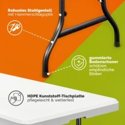 Buffettisch Weiß Kunststoff 183x76cm Klappbar -Elholly Geschaft 34e6bcb14c04b7b7abd6495e8a501c0c ww