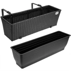 Polyrattan Blumenkasten 2er-Set Schwarz -Elholly Geschaft 36d0a9fb6c44a0455bbce908caa394e8 de 108062d 1