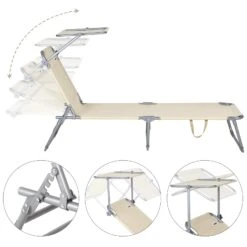 Sonnenliege Hawaii Beige Alu 195x60x30cm -Elholly Geschaft 3e95aeb4bb34c187045711f66e31f06b de 101421d 3