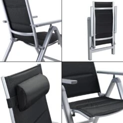 Gartenstuhl Bern Premium 4er-Set Silber Gepolstert -Elholly Geschaft 43113080b7de74af536dbdba5652dbbc de 108765d 17 1