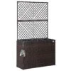 Polyrattan Blumenkasten Mit Rankgitter Braun