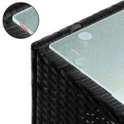 Polyrattan Beistelltisch Schwarz 58x58x42cm -Elholly Geschaft 46fe26c732b6ecf919489323a333e037 de 102762d 11 1 1