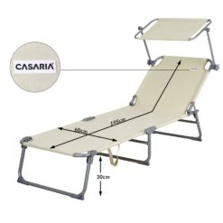 Sonnenliege Hawaii 2er-Set Beige Alu 195x60x30cm -Elholly Geschaft 4868005964f93425a7577d4246dde87f de 101421d 4 1