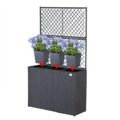 Polyrattan Blumenkasten Mit Rankgitter Schwarz -Elholly Geschaft 4c2212c95b6169afe622e2d908058807 de 108065d 6