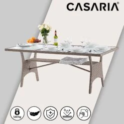 Polyrattan Gartentisch Takeo Creme 190x90x74cm Glas 15 Polyrattan Gartentisch Takeo Creme 190x90x74cm Glas -Elholly Geschaft 5366bc93e87a8a6d0bd652e9e468a5d0 de 995694d 03 1