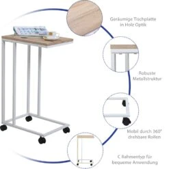 Beistelltisch Weiß 50x35x65/70cm Mit Rollen -Elholly Geschaft 5531d327be07330b53be7c80c2e4c6ee de 108648d 3 1 1