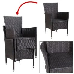 Polyrattan Gartenstuhl 2er-Set Braun/Creme Stapelbar -Elholly Geschaft 5c096809477b79016dd179e85174b6c6 de 109138d 6 1 1