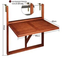 Balkonhängetisch Akazienholz 65x45x87cm FSC®-zertifiziert Klappbar -Elholly Geschaft 5c64e228133e8bd95492f1f0d912305d de 102331d 10