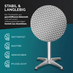 Stehtisch Silber Edelstahl/Alu Ø60cm Klappbar, Höhenverstellbar -Elholly Geschaft 6118f0f8f465042768eb3e1b8548ebc2 22high