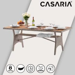 Polyrattan Gartentisch Takeo Creme 190x90x74cm Akazie -Elholly Geschaft 6731f89a03e8f9893dfb09199e84eaea de 995698d 03 1