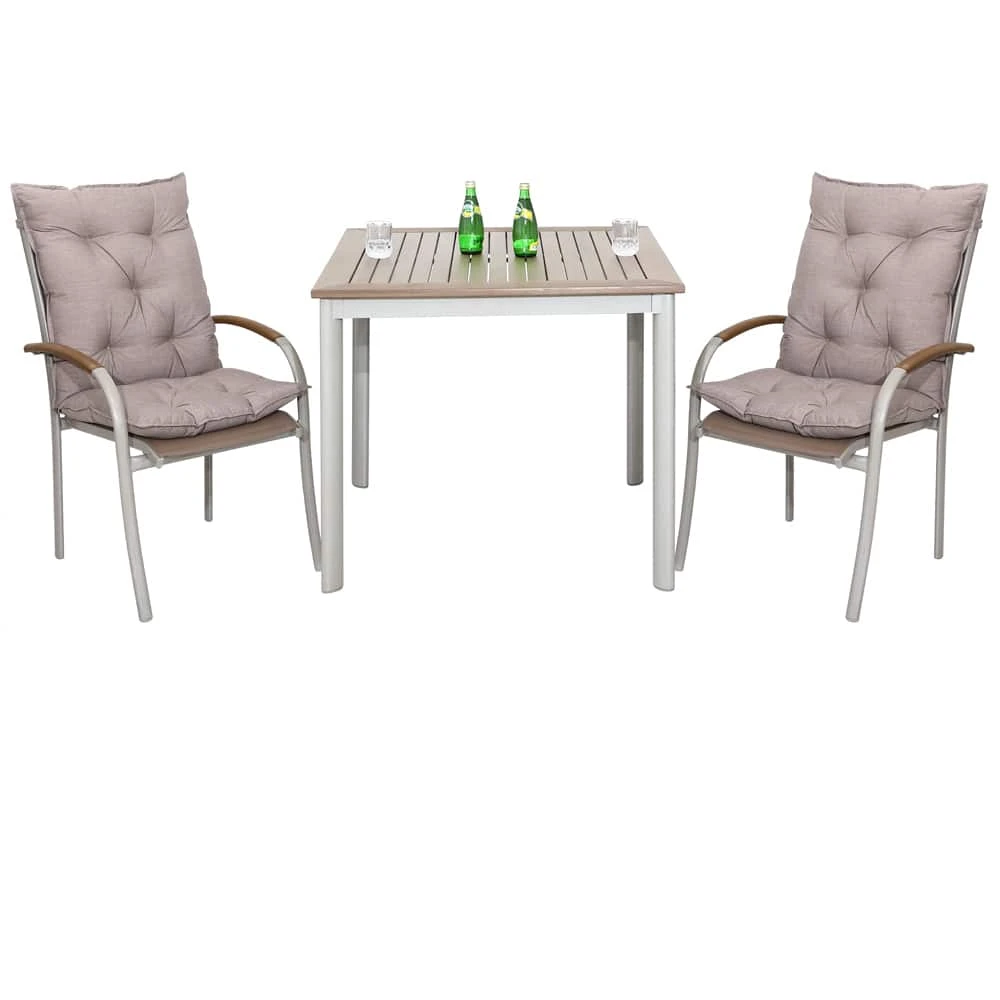 Sitzauflagen 2er-Set Creme Meliert 116x57x7cm 4 Sitzauflagen 2er-Set Creme Meliert 116x57x7cm – Bild 2