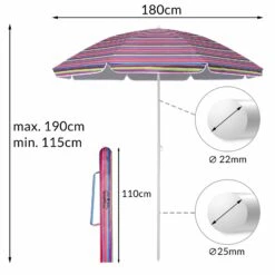 Sonnenschirm Cyprus Bunt 180cm Neigefunktion -Elholly Geschaft 67fcb60eb0a5b056e483aef4fb94ec76 2