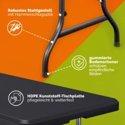 Klapptisch Anthrazit Kunststoff 183x75x73cm -Elholly Geschaft 72c4c13a2dbc283845ed4ad064577cf2 44