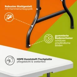 Gartentisch 2er-Set Weiß Kunststoff 183x76x74cm Klappbar -Elholly Geschaft 75cfdf5a9afd2d57e928ff93bc7cc4a3 05 100082 on dts amz high de 3