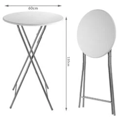 Stehtisch 2er-Set Weiß Holzdekor Ø60cm Klappbar -Elholly Geschaft 7714cd0e42438d93debfbc9f7d138a36 de 108092d 12 1 1