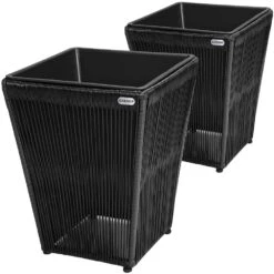 Blumenkasten Acapulco 2er-Set Schwarz 36x36x40cm