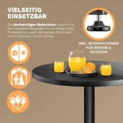 Stehtisch 2er-Set Schwarz Alu Ø60cm Klappbar, Höhenverstellbar -Elholly Geschaft 82cf89d6407f73821b2214b8796df5cb 07 109705 on dts amz high de 1