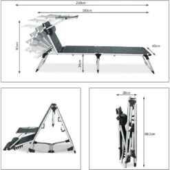 Sonnenliege Bari Grau 210x60x81cm -Elholly Geschaft 87753f98700b286aac40eec1420708a1 de 108507d 3 1 1