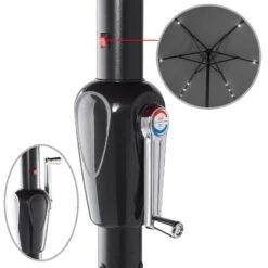 LED Solar Sonnenschirm Athen Anthrazit Ø330cm -Elholly Geschaft 87e01558b6bda91f63ebf33c2ca8c997 de 107007d 6