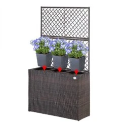 Polyrattan Blumenkasten Mit Rankgitter Braun -Elholly Geschaft 8cbccb1225470d472d506ce45ef873a0 de 108066d 6