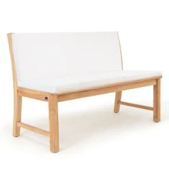 Bankauflage Toscana Mit Rückenlehne Weiß 130x50x7cm