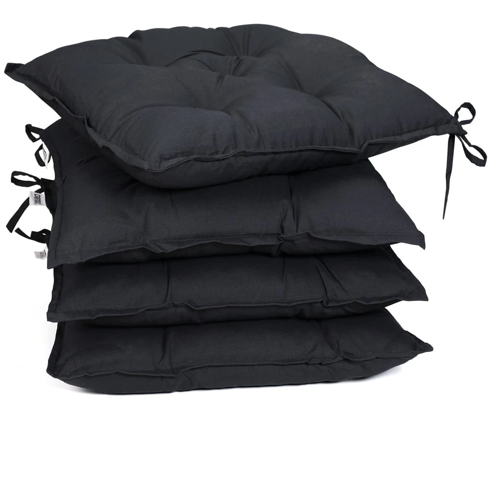 Sitzkissen 4er-Set Anthrazit 40x40x8cm 3 Sitzkissen 4er-Set Anthrazit 40x40x8cm