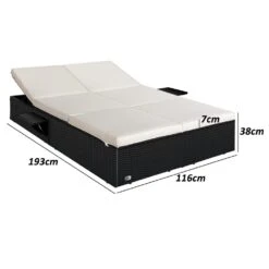 Polyrattan Sonnenliege Schwarz/Creme 196x116x38cm Verstellbar -Elholly Geschaft 8fbd039f127a2919661070b252f2f165 de 992855d 3 1