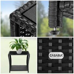 Polyrattan Beistelltisch Vedis Schwarz 45x45x40cm -Elholly Geschaft 908712bc8abadb563c4b4de471ed75cc de 109508d 08 1
