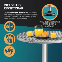 Stehtisch 2er-Set Silber Alu Ø60cm Klappbar, Höhenverstellbar -Elholly Geschaft 90b6aacf1b3b0dfed1ce97c20b92deb5 33high