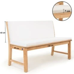 Bankauflage Toscana Mit Rückenlehne Weiß 130x50x7cm -Elholly Geschaft 917a289209634f7e5b978edfa22b25b8 de 180062d 2