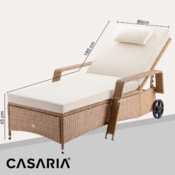 Polyrattan Sonnenliege Creme/Creme 193x90x43cm -Elholly Geschaft 93cb1de0b8720c3ea3e31b3a31c9ccb0 de 995629d 01 1
