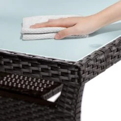 Polyrattan Gartentisch Takeo Braun 190x90x74cm Glas -Elholly Geschaft 93e2180913b82f7748b88287f5997207 de 995693d 30 1 1