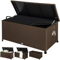 Polyrattan Auflagenbox Braun 122x56x61cm Rollen -Elholly Geschaft 970a2bf5e5386d130e16fcc9772c89b2 a de 103761g