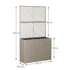 Polyrattan Blumenkasten Mit Rankgitter Creme -Elholly Geschaft 9c307de777e0c2d3c1992ac7d5c7e903 de 108067d 5