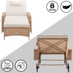 Polyrattan Sonnenliege Creme/Creme 193x90x43cm -Elholly Geschaft 9de1d29ec3f4106a048ae82875265aaf de 995629d 13 1