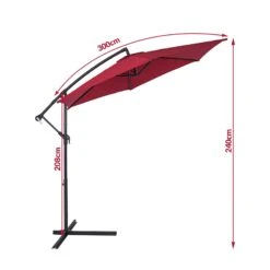 Ampelschirm Rot Alu Ø300cm UV-Schutz 50+ + Abdeckung -Elholly Geschaft a2826d53bfd014039b6297566b1bad4d de 104079d 10 1
