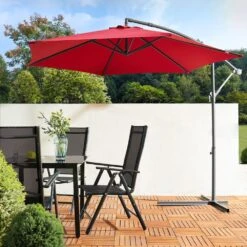 Ampelschirm Rot Alu Ø300cm UV-Schutz 50+ + Abdeckung -Elholly Geschaft a3901c26671eb26d7efe54dea87ae478 de 104079d 15 1