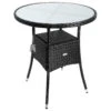 Polyrattan-Tisch Schwarz Rund Ø60cm -Elholly Geschaft a94732195bb10b061883c6c4ca75b7ca a de 105691g20 1